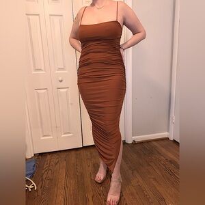 Nasty Gal Only Fools Ruche In Maxi Dress